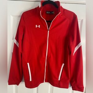 Under Armour Red zip up Rain Jacket SizeSmall Used